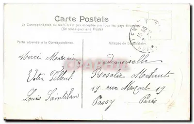 Bilhete postal antigo Fantasia Flores fer a cheval — Verso