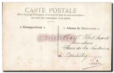 Mulher com cesta de flores e peixe — 1º DE ABRIL — Deslinhe quem lhe envia — República Francesa 5c — Verso