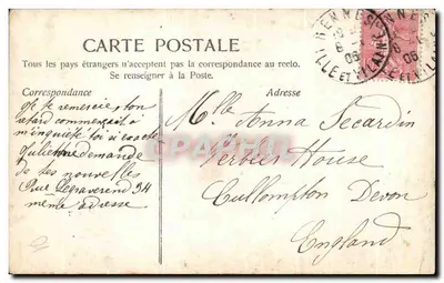 Heureuse Année! — Carte de vœux avec portraits féminins — J. Secardin's 1906 — Verso