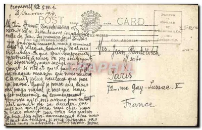 Miss Teddie Gerard et son chien — portrait en studio — éditeur Beagles Postcards, n° 171.A — Verso