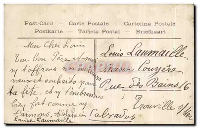 Due giovani ragazze — con mazzo di fiori — Cartolina d'epoca 4243 — Verso