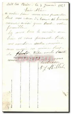 Ferradura ornada de flores — Dedicada 173 — DÉDÉ — Verso
