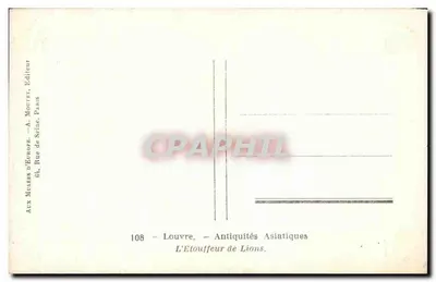O Estrangulador de Leões — Louvre — Antiguidades Asiáticas — A. Mourret, Paris — Verso