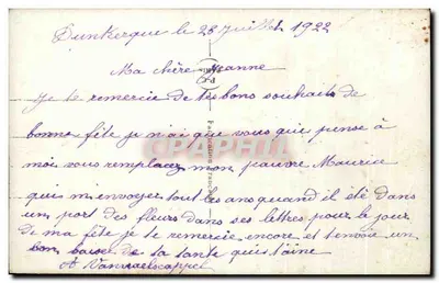 Młoda kobieta w zielonej sukni trzymająca kwiaty — PC Paris nr 471 — Rewers