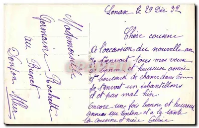 Jovem homem com casaco verde segurando rosas — Boa Ano — editor M. n° 1350 — Verso