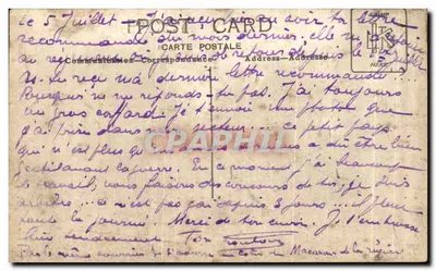 Ruínas de uma vila após a guerra — Carta postal da região de Here — editor 'Le Champ' n° 15 — Verso