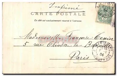 Coppia d'amore in un cuore — Buon anno — Tipografia Jouffroy, Parigi — Verso