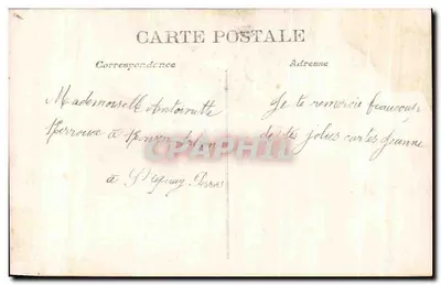 Liefde onder de maan — nachtscène — uitgever B. CROSSET, n° 5 — Achterkant