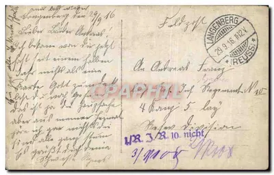 Family with soldier — Langenberg, Germany — dated 29.9.16 — Back