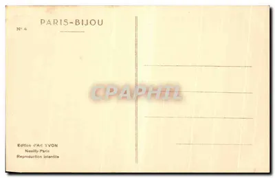 Blumenmarkt an der Madeleine — Paris — Kunstausgabe YVON, N° 4 — Rückseite