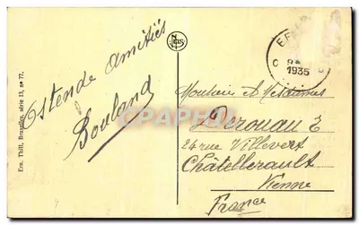 Ostende - Le Kursaal de face — éditeur N. LEYS, série 13, n° 77 — Verso