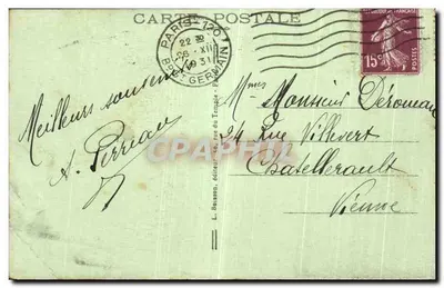CPA Paris Les Grands Boulevards Boulevard Montmartre — Verso