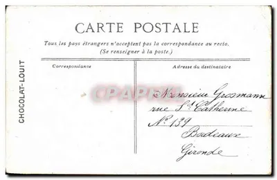 Versailles - Palácio do Grande Trianon — editada para o Chocolat-Louit, n°76 — Verso