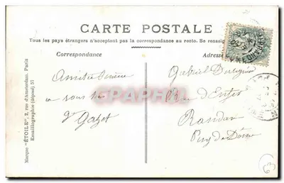 Clermont-Ferrand — Praça Saint-Hérem e o Puy-de-Dôme — Editor E. Bessot, n°10 — Verso