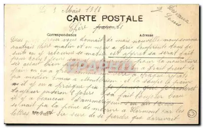 CLERMONT-FERRAND — La Cattedrale vista dalla Rue des Gras — Editore G. d'O, n° 444 — Verso