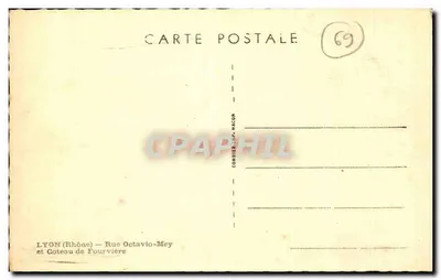Lyon — Rue Octavio-Mey et Coteau de Fourvière — Cimy — Rewers