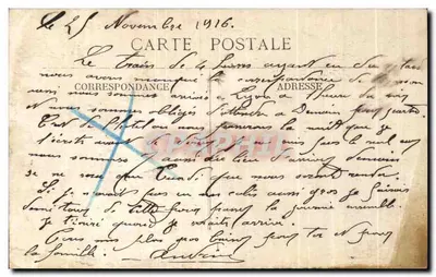 Stara pocztówka Souvenir De Lyon — Rewers