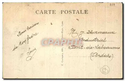 Lyon — Paleis van Justitie en heuvel Fourvière — X. Coutagny uitg. — Achterkant