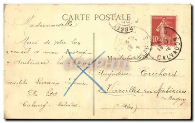 LYON - Plaza de los Terreux — vista de la fuente y del edificio central — S. FARGES, EDITOR, n° 5279 — Reverso