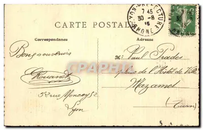 Lyon — Ogólny widok z Fourvière — B. F., Paryż, « Lux » — Rewers