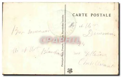Stara pocztówka Puits de Padirac (Lot) — Jezioro des Cielów widziane z przystani — Fototypia-Hélio François — Rewers