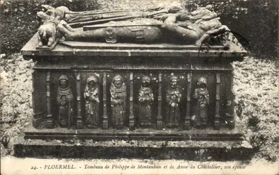 Tumba de Philippe de Montauban e Anne du Chastellier — Ploermel — Éditeur : H. Léonard, n°24