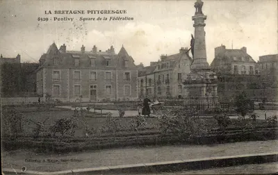 Pontivy - Praça da Federação — A Bretanha Pitoresca, n° 8529 — Coleção A. Waron, Saint-Brieuc