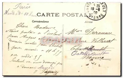 Paryż — Stacja Invalidów — Stara pocztówka nr 59 — Rewers