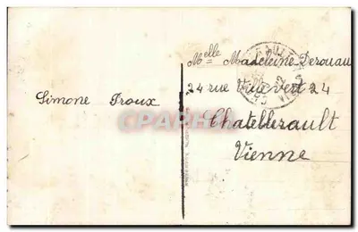 Dwie młode dziewczyny pod drzewem czereśniowym w kwitnącym kwiecie — wydawca R.C. n°819 — Rewers