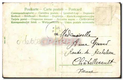 Bilhete postal antigo Fantasia Crianças — Verso