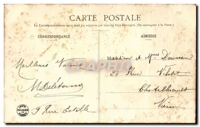 Menina em um cesto de flores — Bons Desejos — Edição Bergeret — Verso
