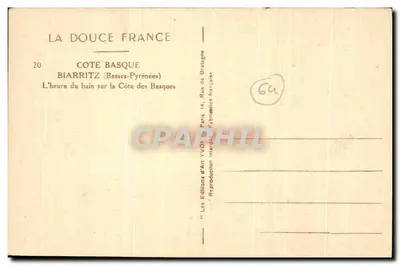 Biarritz — L'ora del bagno sulla Costa dei Baschi — Les Éditions d'Art YVON, Parigi — Verso