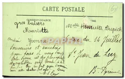 Biarritz — Estudo de Rochas e Costa dos Bascos — LL. N° 201 — Verso