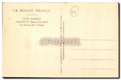 De Rocher van de Maagd — Biarritz (Basse Pyrenees) — Les Éditions d'Art Yvohil, Parijs — Achterkant