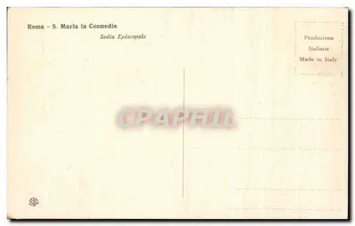 Sedia Episcopale a Roma — S. Maria in Cosmedin — editore STP — Verso