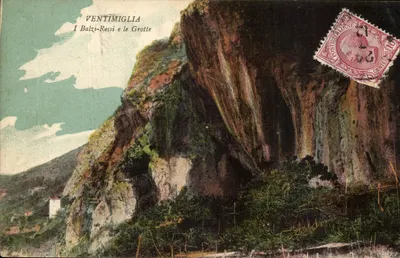 Ventimiglia — Balzi Rossi i jaskinie — Kartolina pocztowa włoska
