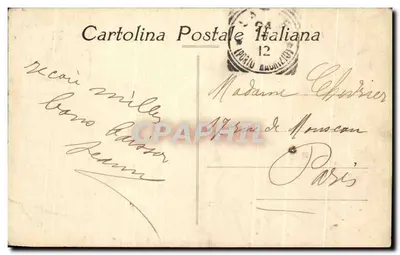 Ventimiglia — Balzi Rossi i jaskinie — Kartolina pocztowa włoska — Rewers