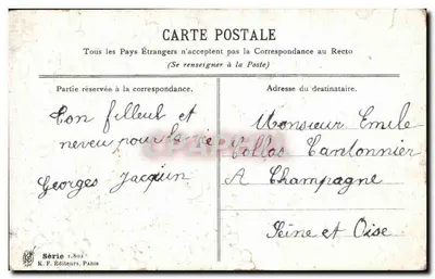 Ręka w sercu kwiatów — K. F. Wydawcy, Paryż, seria 1.802 — Rewers