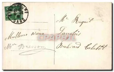 Menina segurando um buquê — Boa Ano — Musset, n° 1734 — Verso
