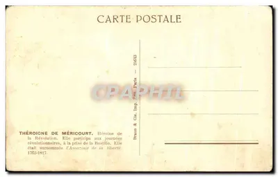 Théroigne de Méricourt — Héroïne de la Révolution — Braun & Cie, Paris, n° 2443 — Rewers
