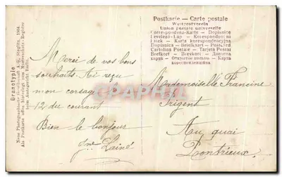 Duas jovens em traje da época — Boas Festas — Granotypie A.G. Steglitz — Verso