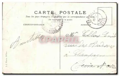 Arranjo de myosotis — Amizade, ternura, afeto — J.C. Paris, N° 104 — Verso