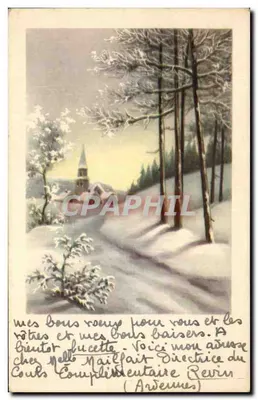 Vista invernal de uma igreja — Complementar Revin (Ardennes) — editora não visível