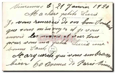 Paysage zimowy z ptakami — 'BONNE ANNÉE' — PC PARIS 115 — Rewers