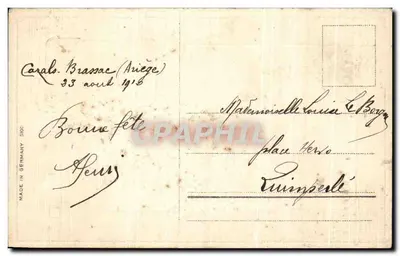 Bilhete postal antigo Fantasia Flores — Verso
