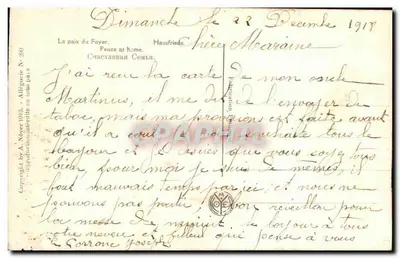 Natal — Anúncios dos Anjos — D. Martineau, Paris, n° 299 — Verso