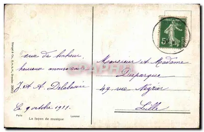 A aula de música — Stengel & Co., G.m.b.H., Dresden — n° 20012 — Verso