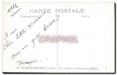 Mała dziewczynka w stroju anioła — P. Martignon, Paryż — nr 154 — Rewers