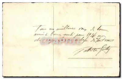 Zimowy krajobraz z młynem — dekor z hortensji — tekst 'Bonne Année' — wydawca nieodczytalny — Rewers
