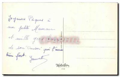 Wielkanoc — skrzydlate dzwony i kury — Phototachrom — Rewers